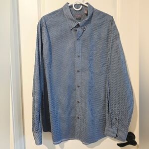 Van Heusen Men's Blue Geometric Button Down Shirt